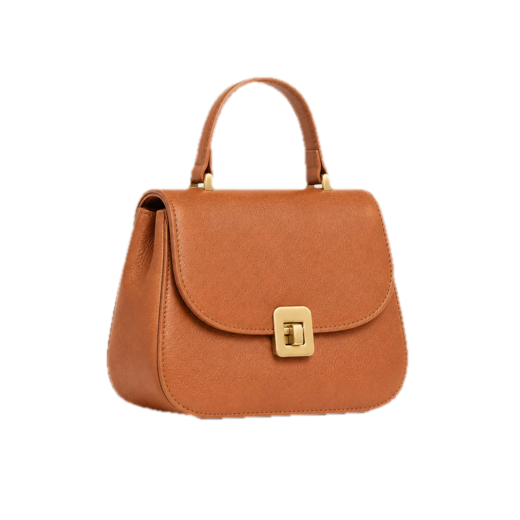 Borsa Riflesso strutturata in pelle color rame